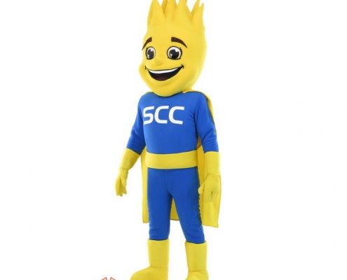 Superhero mascot costume comet advertising
