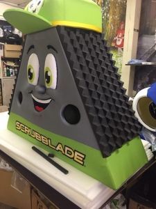 Wiper mascot costume advertising scrubblade