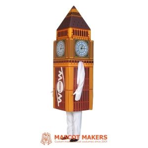 Big Ben Tower mascot costume advertising