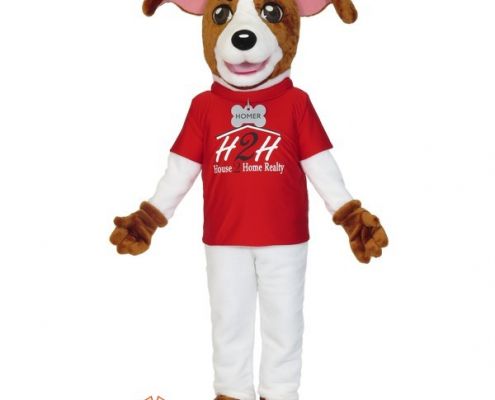 Dog corporate mascot costume house 2 home realty