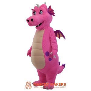 pink dragon mascot costume