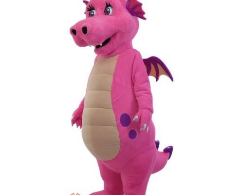 pink dragon mascot costume