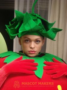 strawberry costume closeup