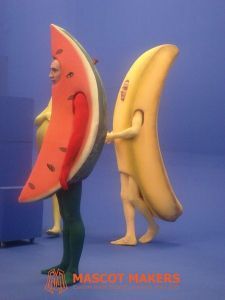 watermelon and banana mascot costume