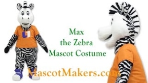 Max The Zebra Mascot Costume for Unity One Credit Union, TX