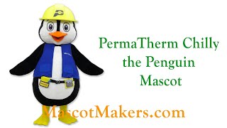 Chilly the Penguin Mascot Costume for PermaTherm Inc, GA