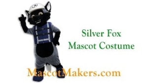 Silver Fox the Builder  Mascot Costume
