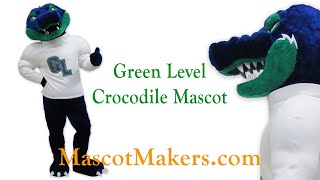 Green Level Crocodile Mascot Costume for Doty Middle School, CA, USA